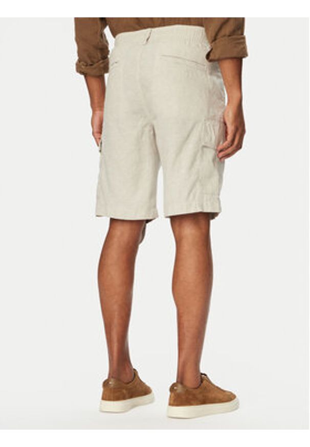 BOSS Szorty materiałowe Sisla 50559366 Szary jasny Relaxed Fit. Kolor: szary. Materiał: len