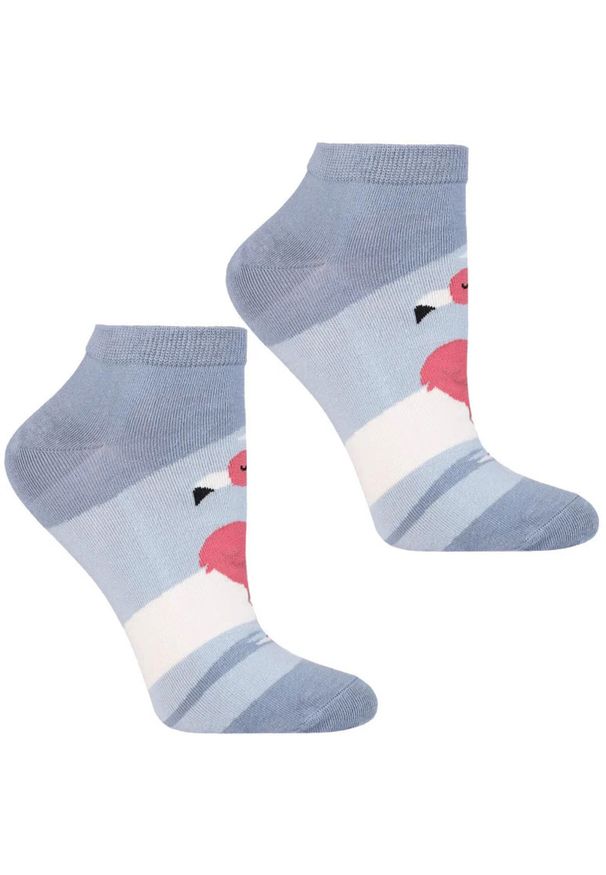 Kolorowe Damskie Skarpetki Moraj 3 Pary. Materiał: skóra, materiał. Wzór: kolorowy