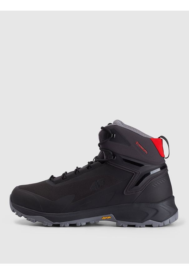 4f - 4F Wysokie buty trekkingowe ICE CRACKER z izolacją Primaloft męskie - czarne 40. Wysokość cholewki: przed kolano. Zapięcie: sznurówki. Kolor: czarny. Materiał: nylon. Szerokość cholewki: normalna. Technologia: Primaloft. Sezon: zima. Sport: turystyka piesza