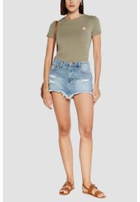 Guess - GUESS Zielony damski t-shirt Mini, Rozmiar L. Kolor: zielony #2