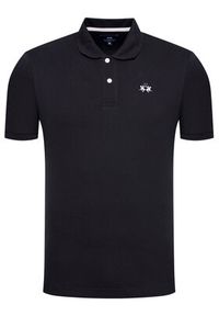 La Martina Polo BPMP01 PK031 Czarny Regular Fit. Typ kołnierza: polo. Kolor: czarny. Materiał: bawełna