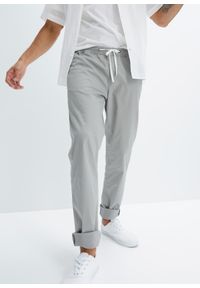 bonprix - Spodnie z gumką w talii Regular Fit Straight. Kolor: szary #1