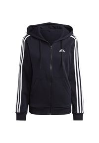 Adidas - Bluza damska adidas Essentials 3-Stripes Full-Zip Fleece. Kolor: biały, czarny, wielokolorowy