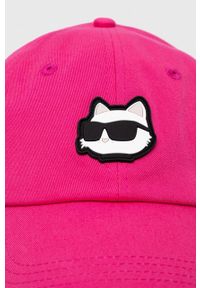 Karl Lagerfeld czapka z daszkiem kolor różowy z aplikacją. Kolor: różowy. Wzór: aplikacja #4