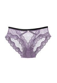 Intica - Koronkowe majtki z strapsami na specjalne okazje Xumar. Kolor: fioletowy. Materiał: koronka. Wzór: koronka