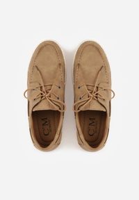 Born2be - Ciemnobeżowe Półbuty Ozdobione Plecionką i Wiązaniem Ariemare. Okazja: na co dzień. Kolor: beżowy. Materiał: jeans. Wzór: aplikacja. Styl: klasyczny, casual, elegancki #3