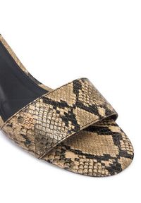 TOMMY HILFIGER - Tommy Hilfiger Klapki Th Mid Mule FW0FW09429 Beżowy. Kolor: beżowy. Materiał: skóra #5