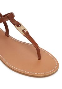 TOMMY HILFIGER - Tommy Hilfiger Sandały Leather Thong Sandal FW0FW09127 Brązowy. Kolor: brązowy. Materiał: skóra #6