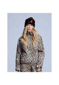 POEDERBAAS - Kurtka narciarska damska - Arty - Ocieplana 2L - Panterkę. Kolor: brązowy. Materiał: materiał. Wzór: motyw zwierzęcy. Sezon: zima. Sport: narciarstwo #1