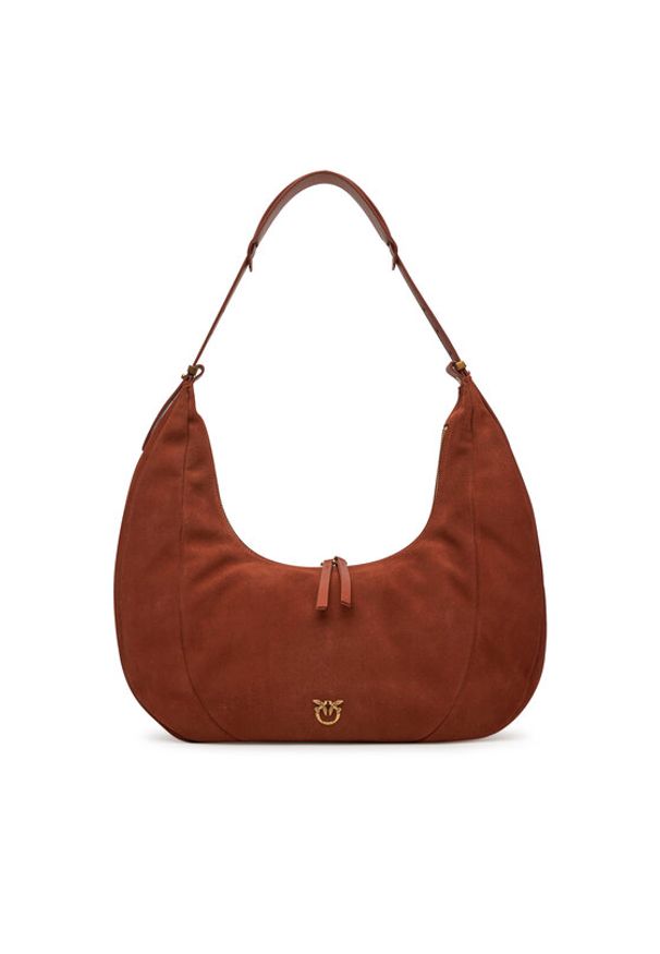 Pinko - PINKO Torebka Slouchy Hobo Big PE 25 PLTT 104295 A29N Brązowy. Kolor: brązowy. Materiał: skórzane, zamszowe