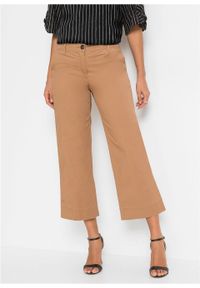 Spodnie culotte bonprix beżowy. Kolor: beżowy. Styl: elegancki #2