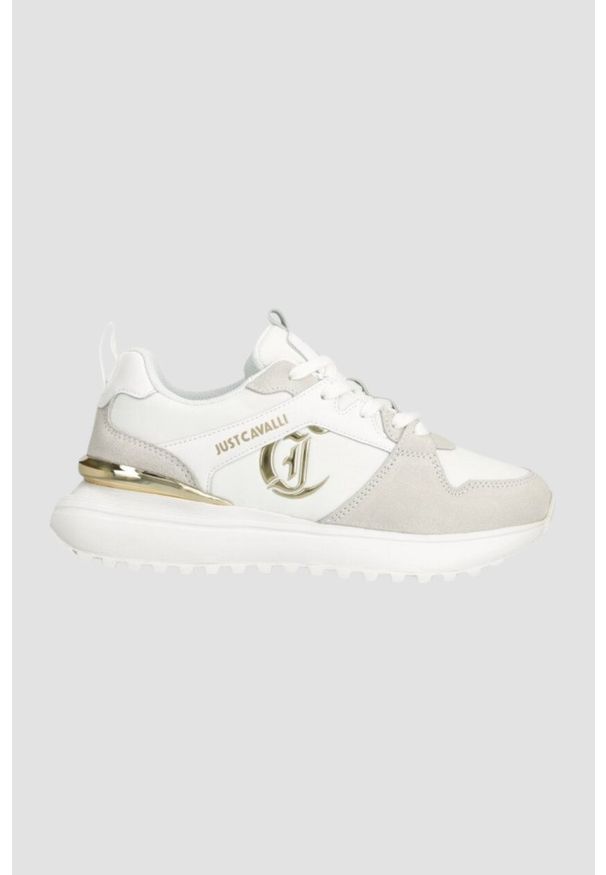 Just Cavalli - JUST CAVALLI Białe sneakersy Fondo Karina, Rozmiar 36. Kolor: biały