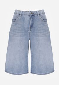 Born2be - Niebieskie Jeansowe Szorty z Bawełny w Stylu Bermudów z Szerokimi Nogawkami Neamemenis. Okazja: na co dzień, na spacer, na imprezę. Kolekcja: plus size. Kolor: niebieski. Materiał: bawełna, jeans. Sezon: lato. Styl: elegancki, casual #8