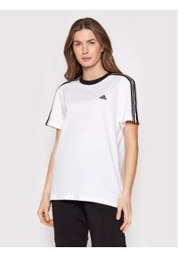 Adidas - adidas T-Shirt Essentials H10201 Biały Relaxed Fit. Kolor: biały. Materiał: bawełna