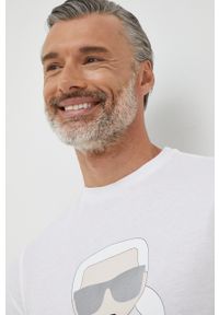 Karl Lagerfeld t-shirt bawełniany 500251.755071 kolor biały z nadrukiem. Kolor: biały. Materiał: bawełna. Wzór: nadruk #3