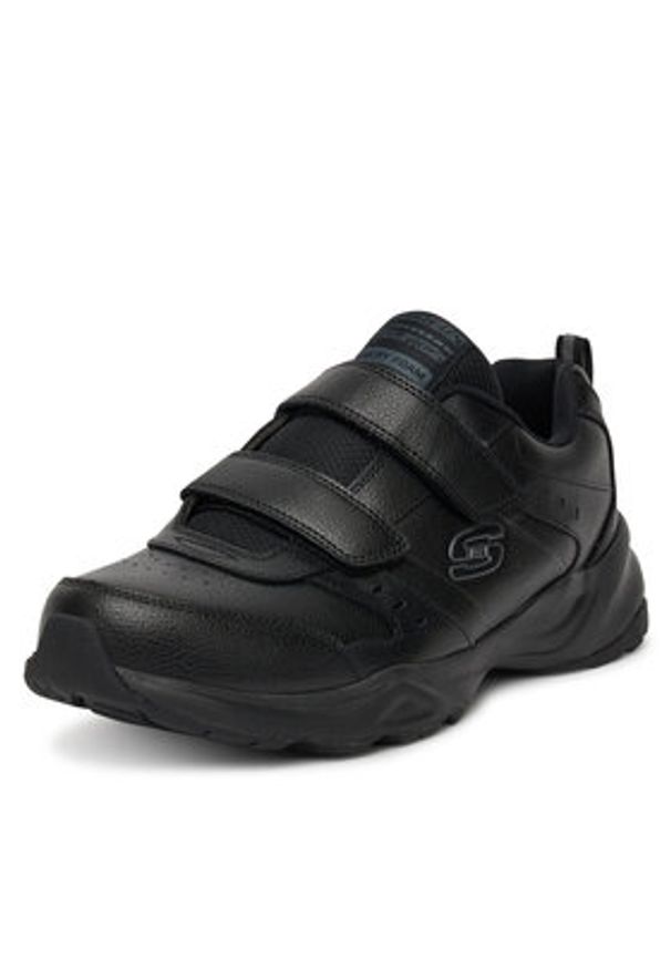 skechers - Skechers Sneakersy HANIGER 58356 BBK Czarny. Kolor: czarny. Materiał: skóra