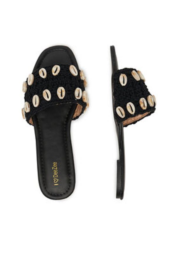 DeeZee Klapki YD2303-1 Czarny. Kolor: czarny. Materiał: materiał