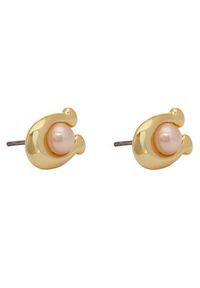 Coach Kolczyki Pearl Signature C Stud Earrings 37341922GLD651 Złoty. Materiał: metalowe. Kolor: złoty #4
