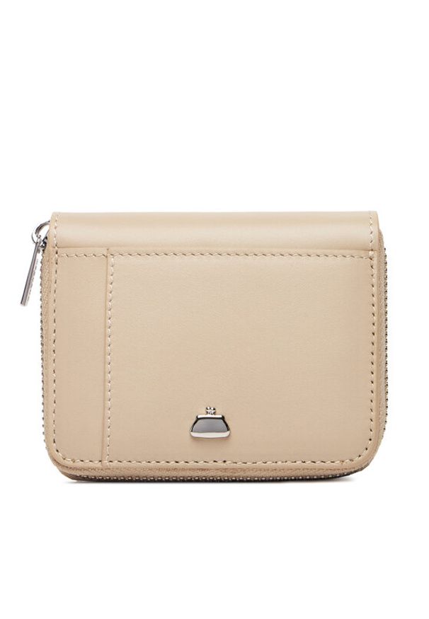 Weekend Max Mara Mały Portfel Damski Jerener 1 2525716034600 Beżowy. Kolor: beżowy. Materiał: skóra