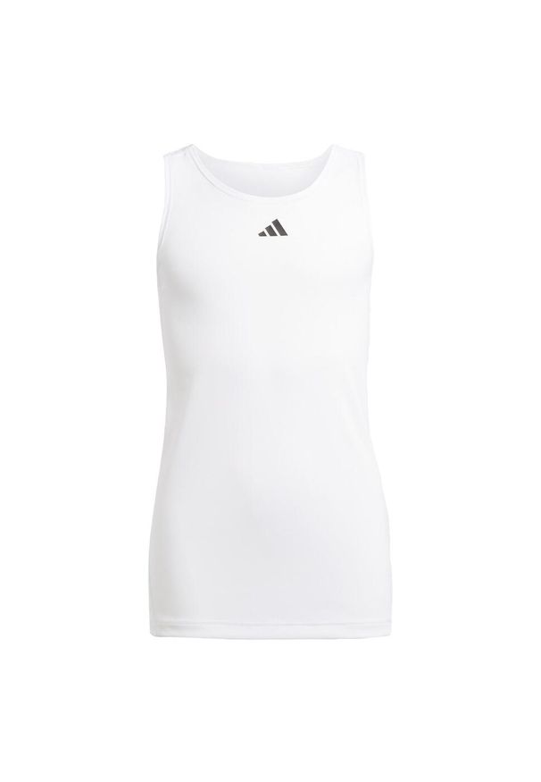 Adidas - Koszulka na ramiączka Club. Kolor: biały. Materiał: materiał. Długość rękawa: na ramiączkach