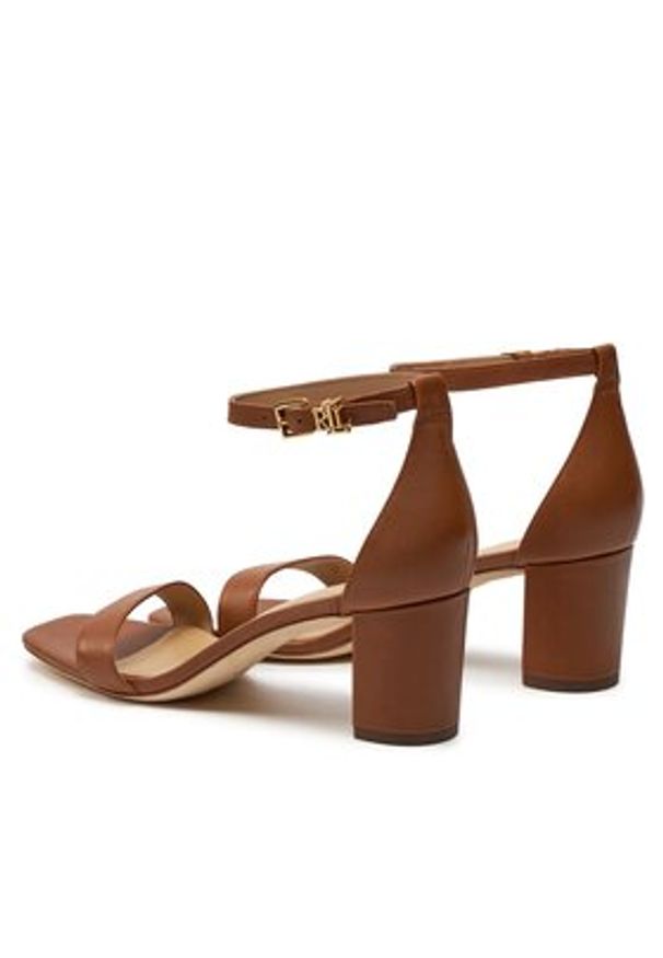 Lauren Ralph Lauren Sandały 802927949002 Brązowy. Kolor: brązowy. Materiał: skóra