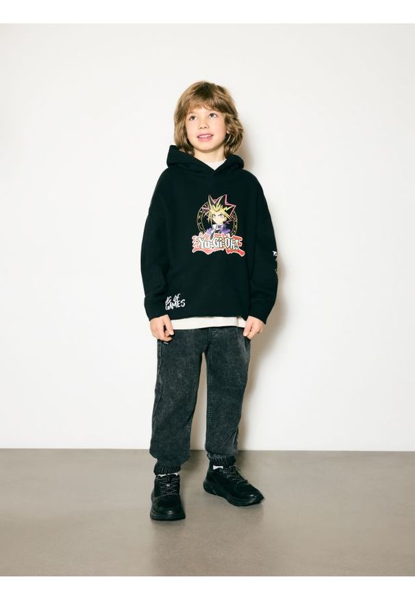 Reserved - Jeansy jogger - czarny. Kolor: czarny