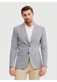 Pako Lorente - Szara marynarka melanż. Okazja: na co dzień. Kolor: szary. Materiał: poliester, bawełna, dzianina. Wzór: melanż. Sezon: wiosna. Styl: casual #1