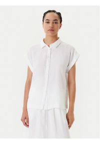 United Colors of Benetton - United Colors Of Benetton Koszula 5BMLDQ06V Biały Regular Fit. Kolor: biały. Materiał: len #1