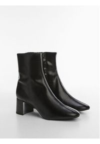 mango - Mango Botki Carla 57074782 Czarny. Kolor: czarny. Materiał: skóra #3