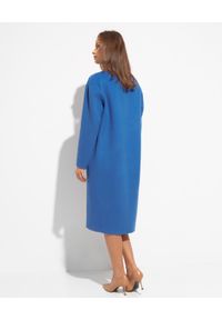 EMMA & GAIA - Niebieski wełniany płaszcz. Kolor: niebieski. Materiał: wełna. Styl: klasyczny #4