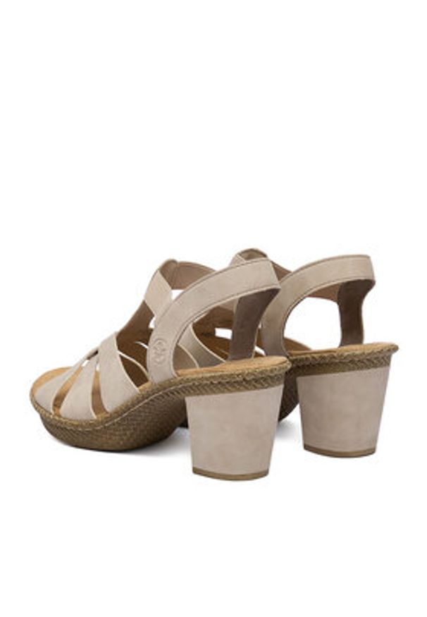 Rieker Sandały CEO-665K3-62 Beżowy. Kolor: beżowy. Materiał: skóra