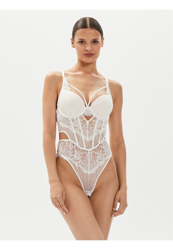 Hunkemöller Body Arabella 205445 Biały. Kolor: biały. Materiał: syntetyk