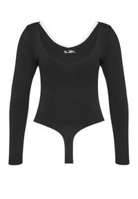 Karl Lagerfeld - KARL LAGERFELD Body A4W47021 Czarny Slim Fit. Typ kołnierza: dekolt w karo. Kolor: czarny. Materiał: wiskoza