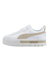 Buty do chodzenia damskie Puma Mayze Lth Classic. Zapięcie: sznurówki. Kolor: biały, wielokolorowy, beżowy. Materiał: skóra ekologiczna, syntetyk, skóra, materiał. Szerokość cholewki: normalna. Sport: turystyka piesza