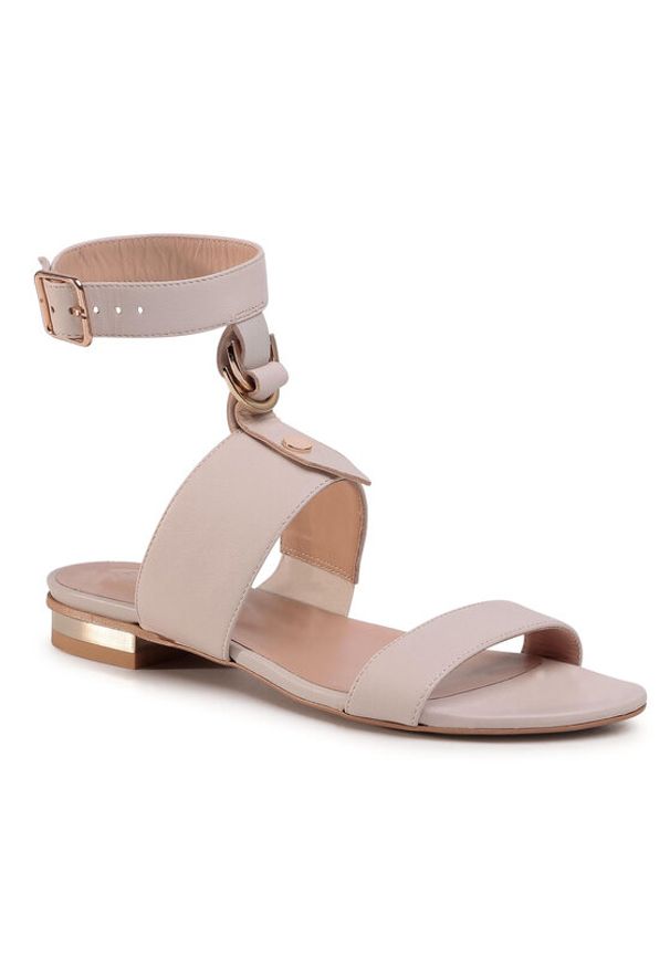 Eva Minge Sandały EM-10-07-000754 Beżowy. Kolor: beżowy. Materiał: skóra