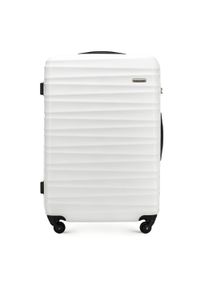 Wittchen - Duża walizka z ABS-u z żebrowaniem biała. Kolor: biały. Materiał: guma