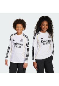 Adidas - Koszulka Real Madrid 25/26 Long Sleeve Home Kids. Kolor: biały. Długość rękawa: długi rękaw. Sport: piłka nożna #1