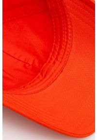 BOSS czapka z daszkiem bawełniana kolor pomarańczowy z aplikacją. Kolor: pomarańczowy. Materiał: bawełna. Wzór: aplikacja #3