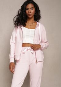 Renee - Różowa Rozsuwana Bluza z Kapturem Lecua. Typ kołnierza: kaptur. Kolor: różowy. Styl: klasyczny #4