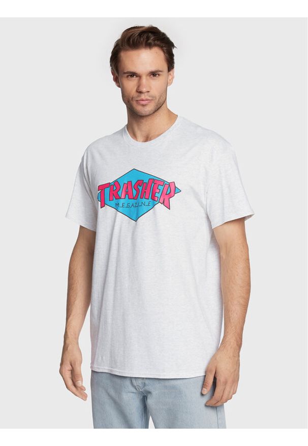 Thrasher T-Shirt Trasher Szary Regular Fit. Kolor: szary. Materiał: bawełna