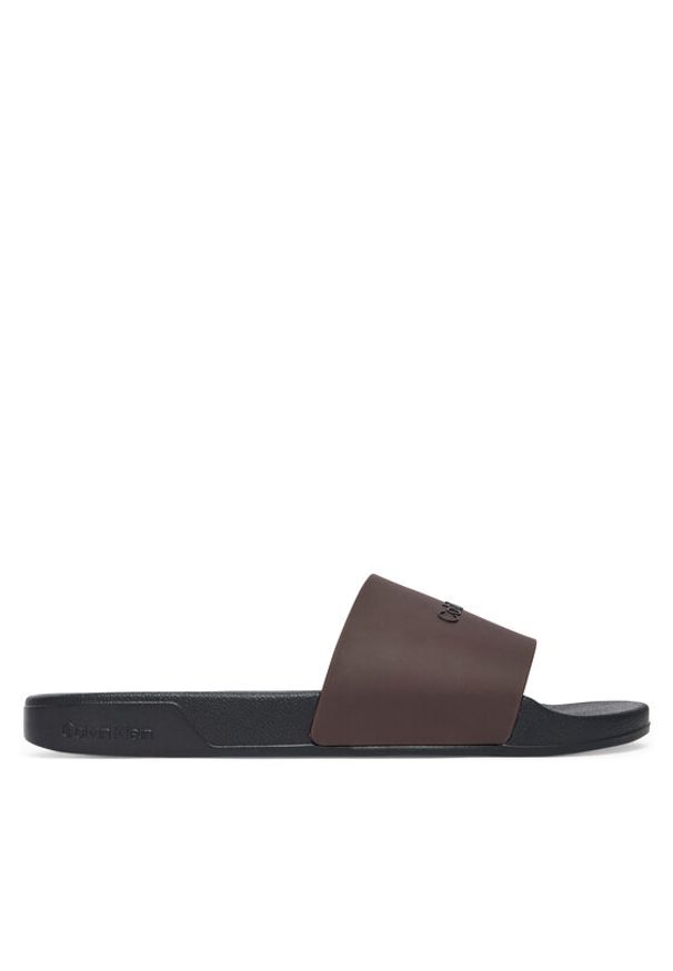 Calvin Klein Klapki Ess Slide Monobrand Cv HM0HM02107 Brązowy. Kolor: brązowy. Materiał: syntetyk