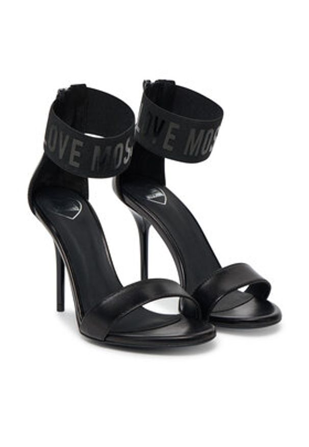 Love Moschino - LOVE MOSCHINO Sandały JA16109G0MIE000A Czarny. Kolor: czarny. Materiał: skóra