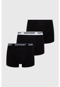 Superdry Bokserki (3-pack) męskie kolor czarny. Kolor: czarny. Materiał: bawełna