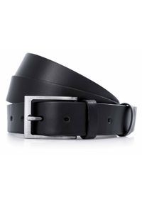 Modini - Czarny duży pasek męski XXL KXL1. Kolor: czarny. Materiał: skóra, jeans. Styl: elegancki, klasyczny #1