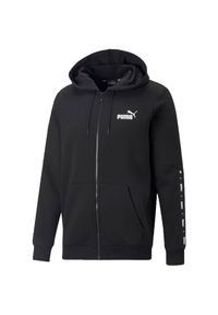 Puma - Męska Bluza Z Kapturem ESS+ Tape Full Zip. Typ kołnierza: kaptur. Kolor: czarny