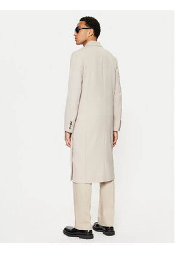 AMI PARIS - AMI Paris Płaszcz przejściowy HCO319.WV0037 Beżowy Regular Fit. Kolor: beżowy. Materiał: wełna