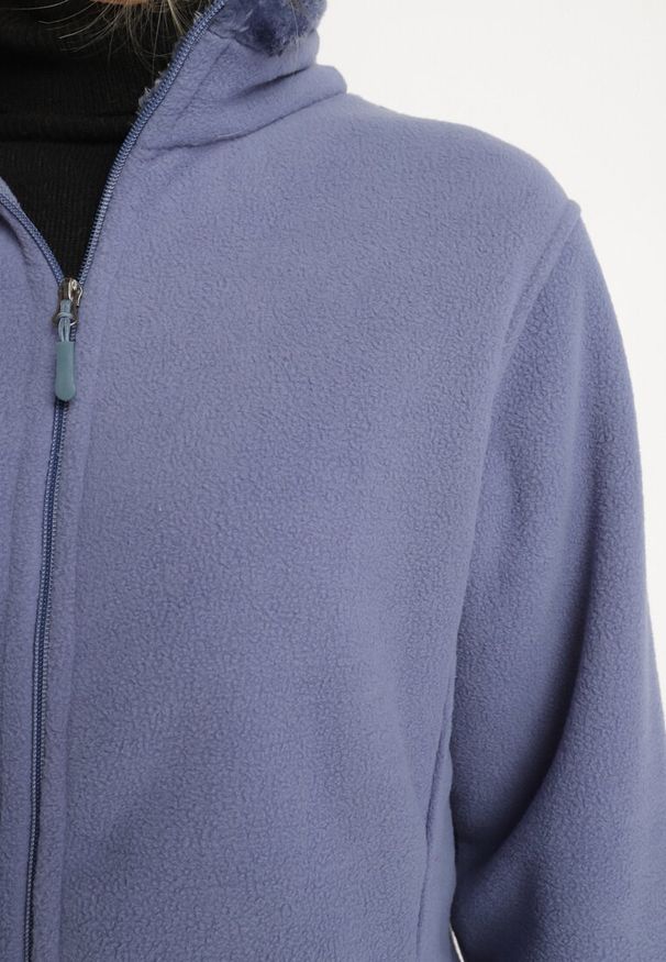 Born2be - Niebieski Klasyczny Polar ze Ściągaczami przy Rękawach Paradi. Okazja: do pracy, na co dzień. Kolor: niebieski. Materiał: polar. Długość rękawa: długi rękaw. Długość: długie. Styl: klasyczny