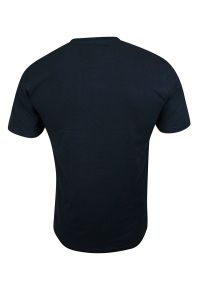 Pako Jeans - Granatowy T-shirt Bawełniany, z Nadrukiem, Męski, Krótki Rękaw, U-neck -PAKO JEANS. Okazja: na co dzień. Kolor: niebieski. Materiał: bawełna. Długość rękawa: krótki rękaw. Długość: krótkie. Wzór: nadruk. Styl: casual