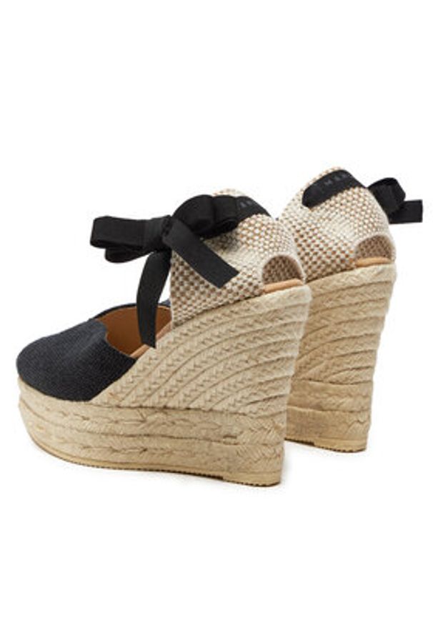 Manebi Espadryle La Havana Heart-Shaped Wedge Espadrilles O 7.9 WH Czarny. Kolor: czarny. Materiał: materiał