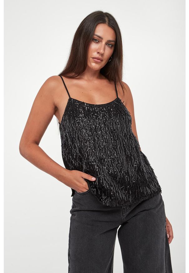 Twinset Milano - Top damski z frędzlami TWINSET